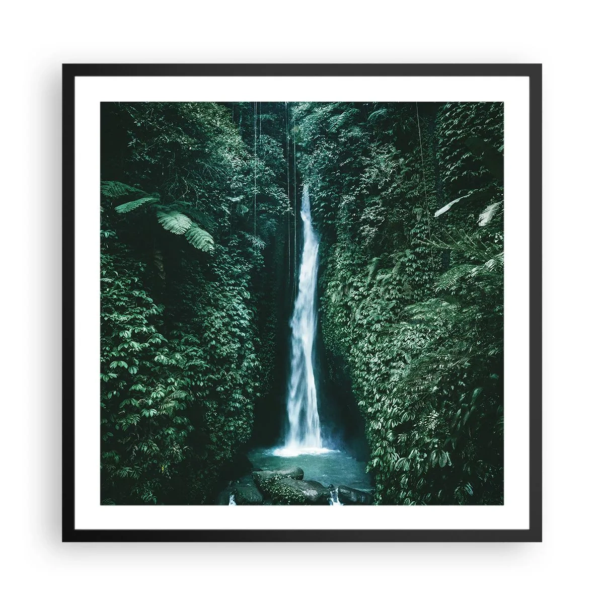 Poster in einem schwarzem Rahmen - Tropisches Spa - 60x60 cm