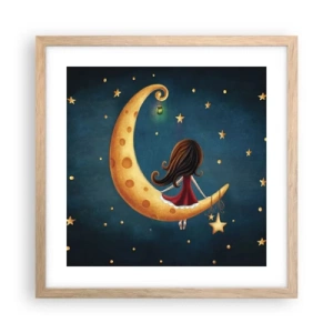 Poster in einem Rahmen aus heller Eiche - Einmal… - 40x40 cm