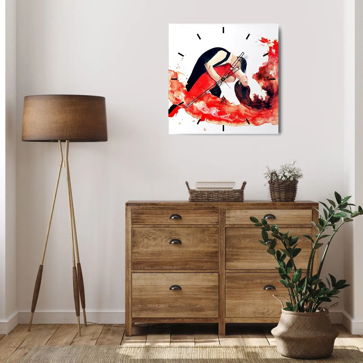 Wanduhr - Glasuhr - Tango - eine sinnliche Welle - 40x40 cm