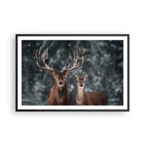 Poster in einem schwarzem Rahmen - Herr des Waldes mit seiner Frau - 91x61 cm