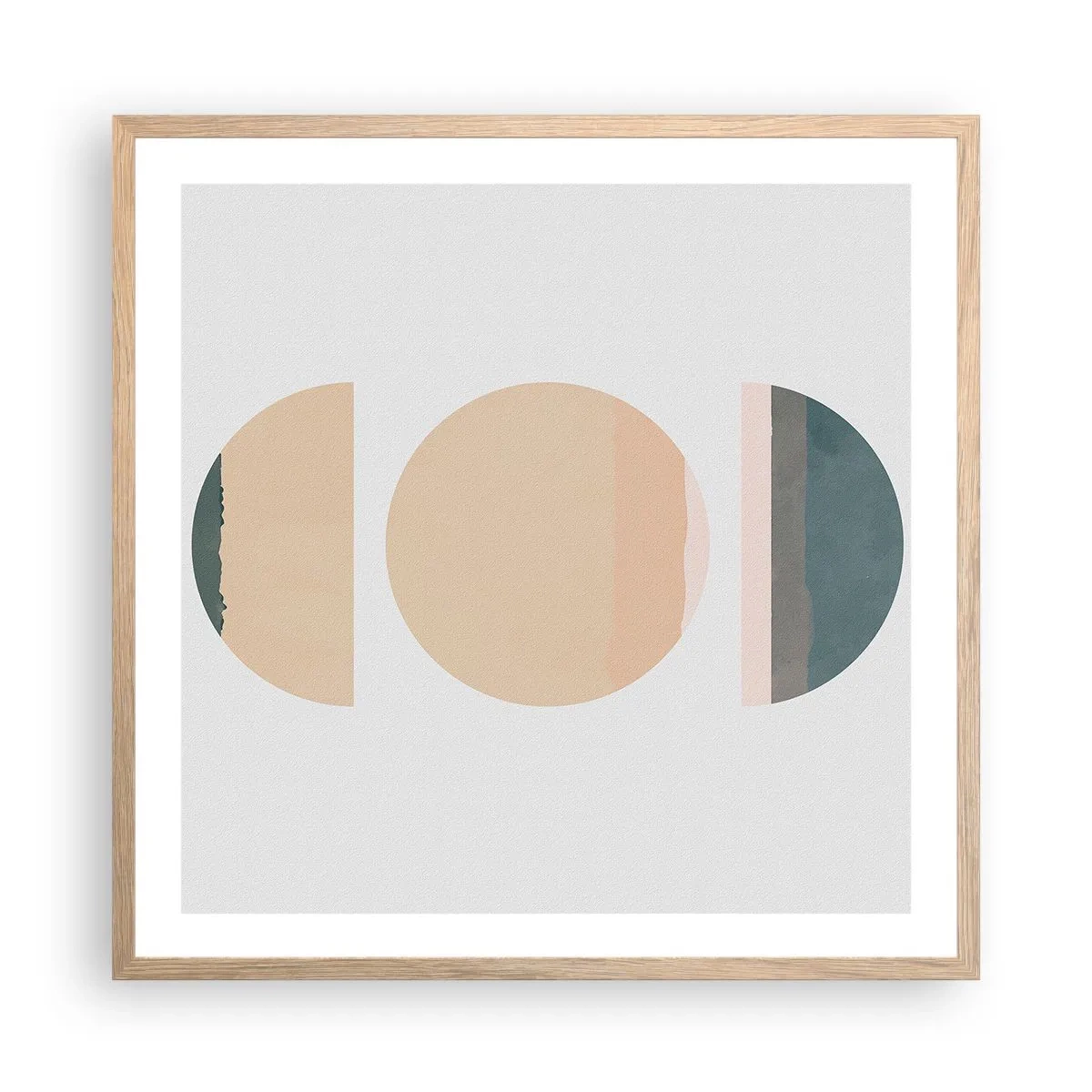 Poster in einem Rahmen aus heller Eiche - Ein Rad hinter dem anderen… - 60x60 cm