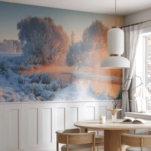 Fototapete Premium Sand - Alles im Kristall glänzt in der Sonne - Landschaft, Winter, Fluss - 450x315 cm