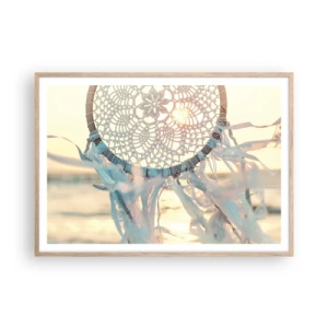 Poster in einem Rahmen aus heller Eiche - Totem aus Spitze - 100x70 cm