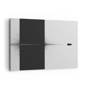 Bild auf Leinwand - Leinwandbild - Ein symbolisches Projektil im minimalistischen, abstrakten Stil. - 100x70cm - Direkt zum Ziel - Moderne Wanddekoration für Wohnzimmer und Schlafzimmer ARTTOR