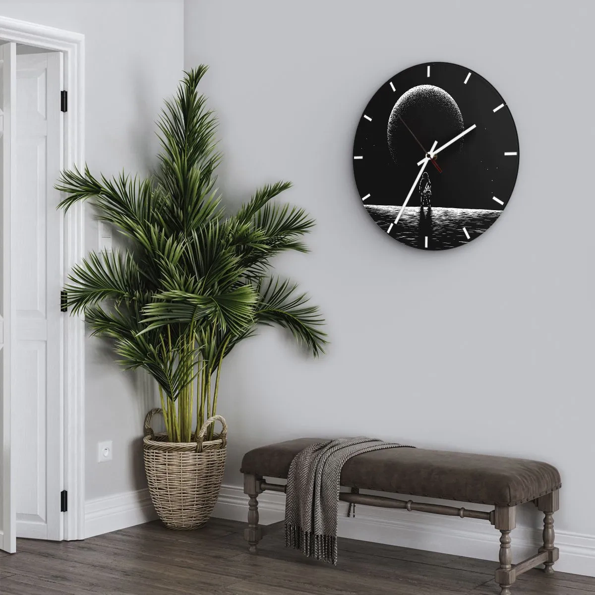 Wanduhr - Glasuhr - Angesicht zu Angesicht - 30x30 cm