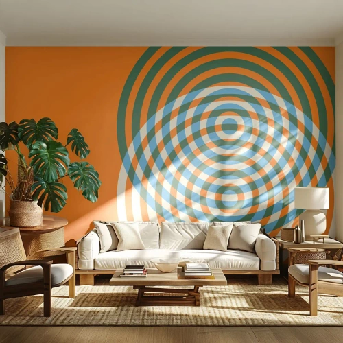 Fototapete Premium Canvas - Abstrakte kreisförmige Variation - Abstraktion, Stück, Bezirke - 400x280 cm