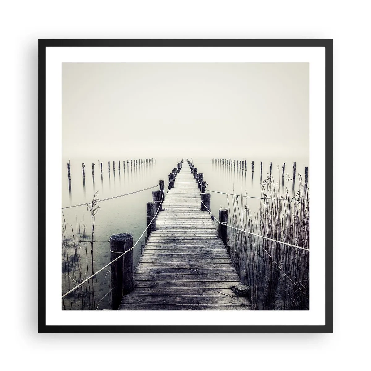 Poster in einem schwarzem Rahmen - Tauchen Sie in Ruhe ein - 60x60 cm