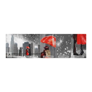 Fototapeten Muster Premium Canvas - Der Mensch ist kein Stein - New York, Stadt, Liebe - 100x30 cm