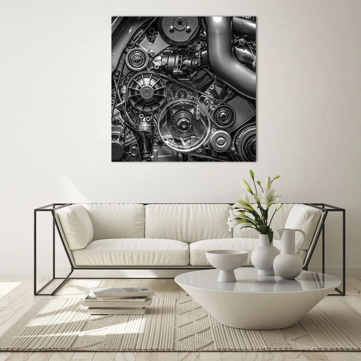 Glasbild - Bild auf glas - Die Poesie der Mechanik - 50x50 cm