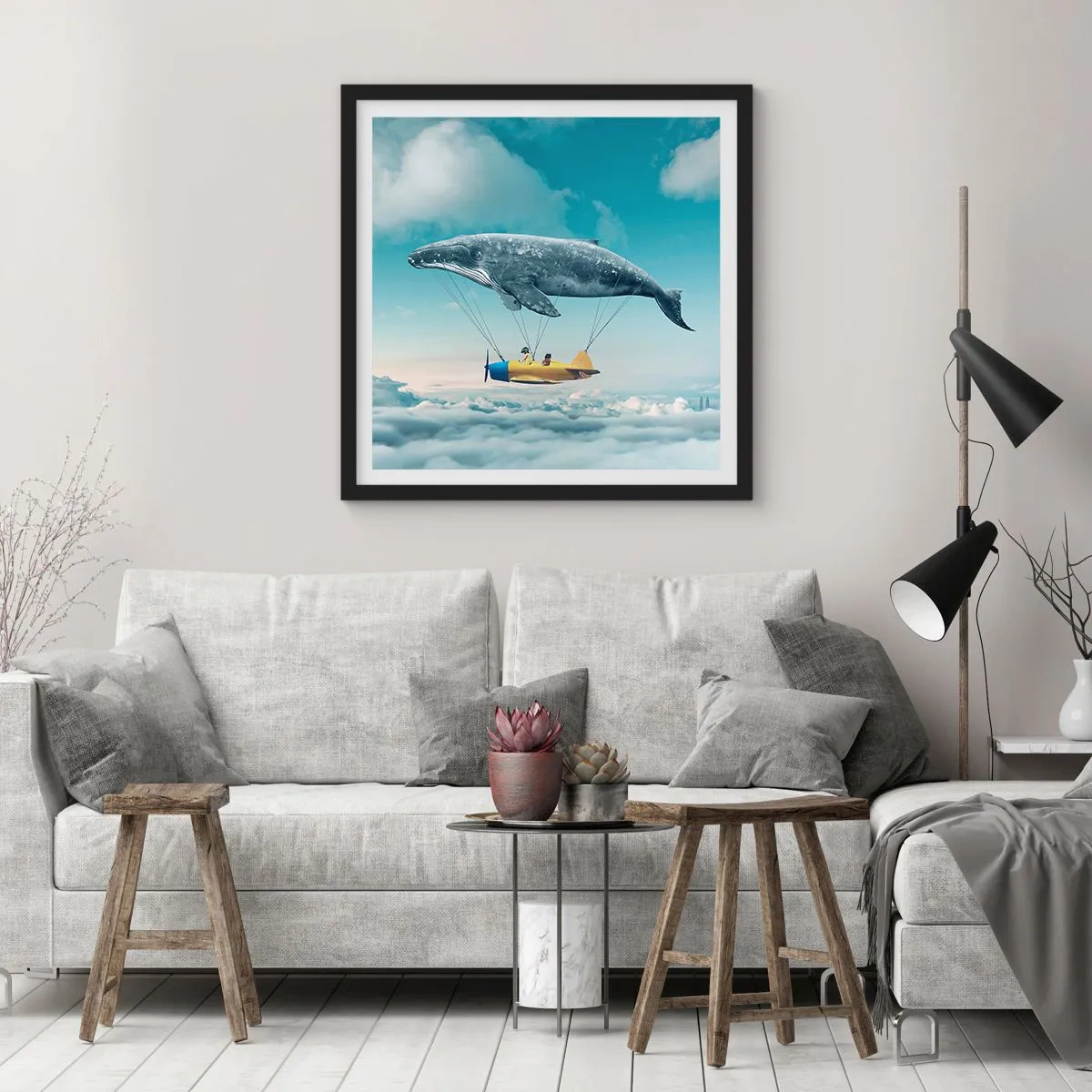 Poster in einem schwarzem Rahmen - Warum nicht? - 50x50 cm