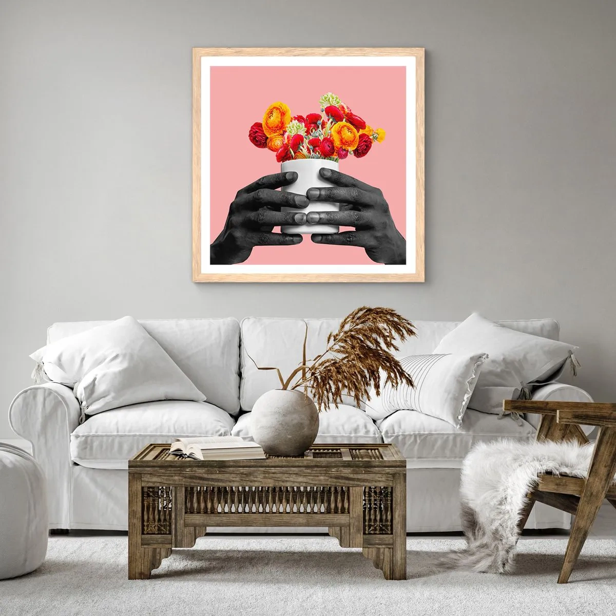 Poster in einem Rahmen aus heller Eiche - Die Apotheose des Lebens - 40x40 cm