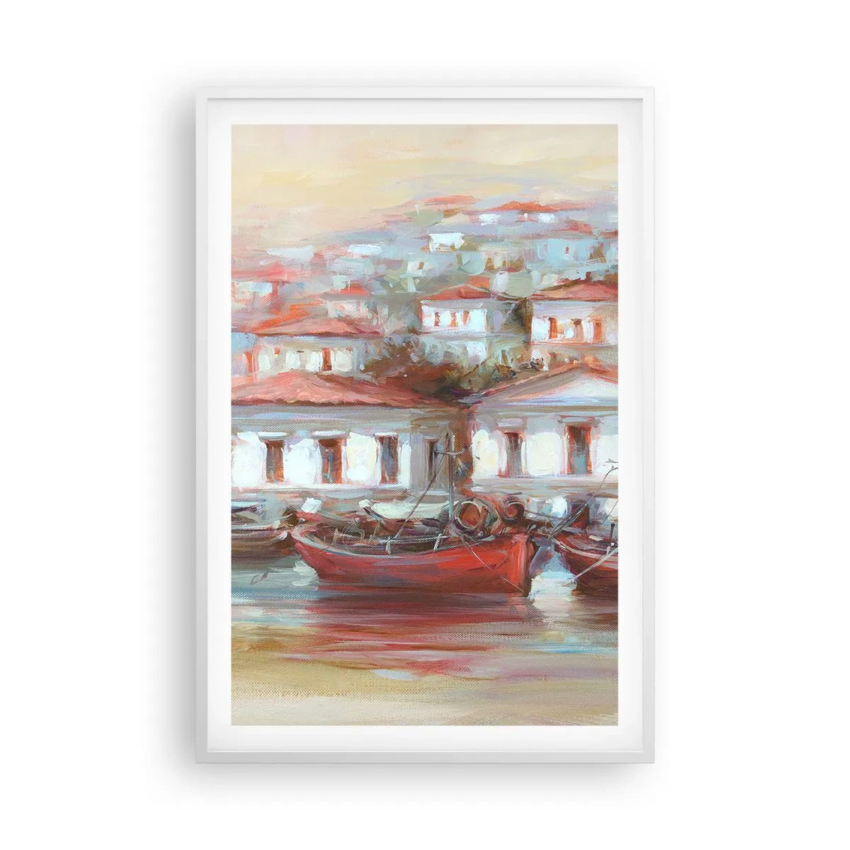 Poster in einem weißen Rahmen - Glückliche Stadt - 61x91 cm