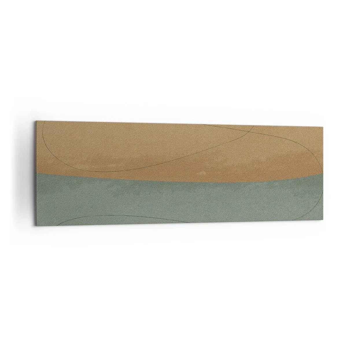 Bild auf Leinwand - Leinwandbild - Abstrakte Komposition in natürlichen Erdtönen - 160x50cm - Horizontale Komposition - Moderne Wanddekoration für Wohnzimmer und Schlafzimmer ARTTOR
