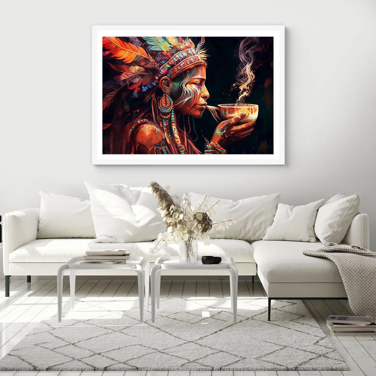 Poster in einem weißen Rahmen - Magisches Ritual - 100x70 cm