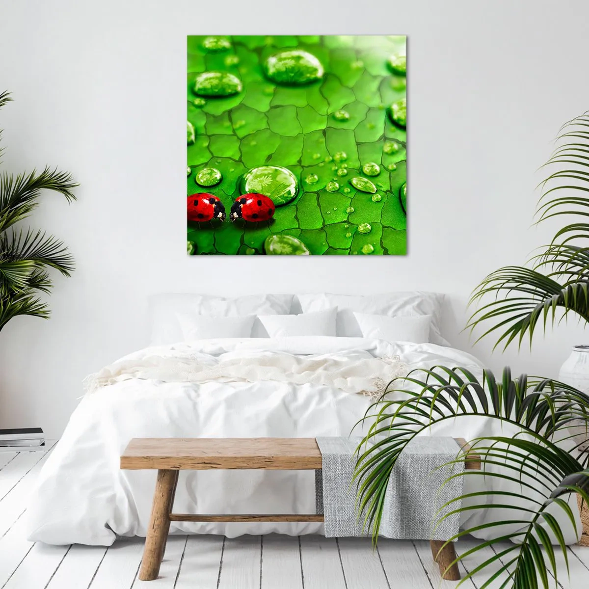 Bild auf Leinwand - Leinwandbild - Treffen im Grünen - 60x60 cm