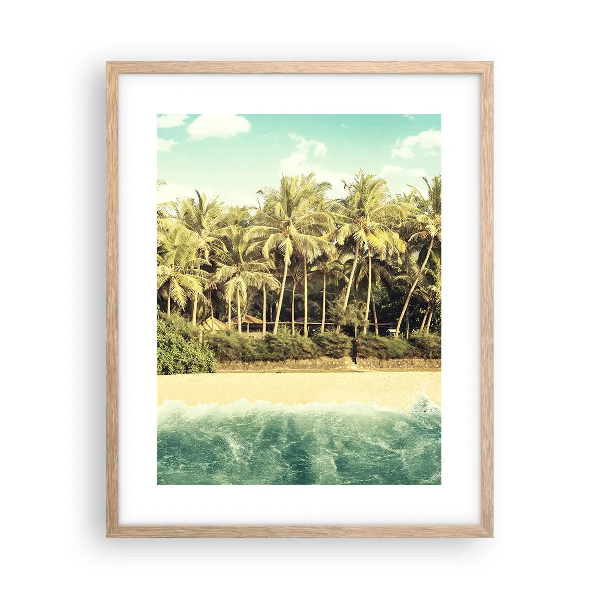 Poster in einem Rahmen aus heller Eiche - Wie wäre es hier? - 40x50 cm