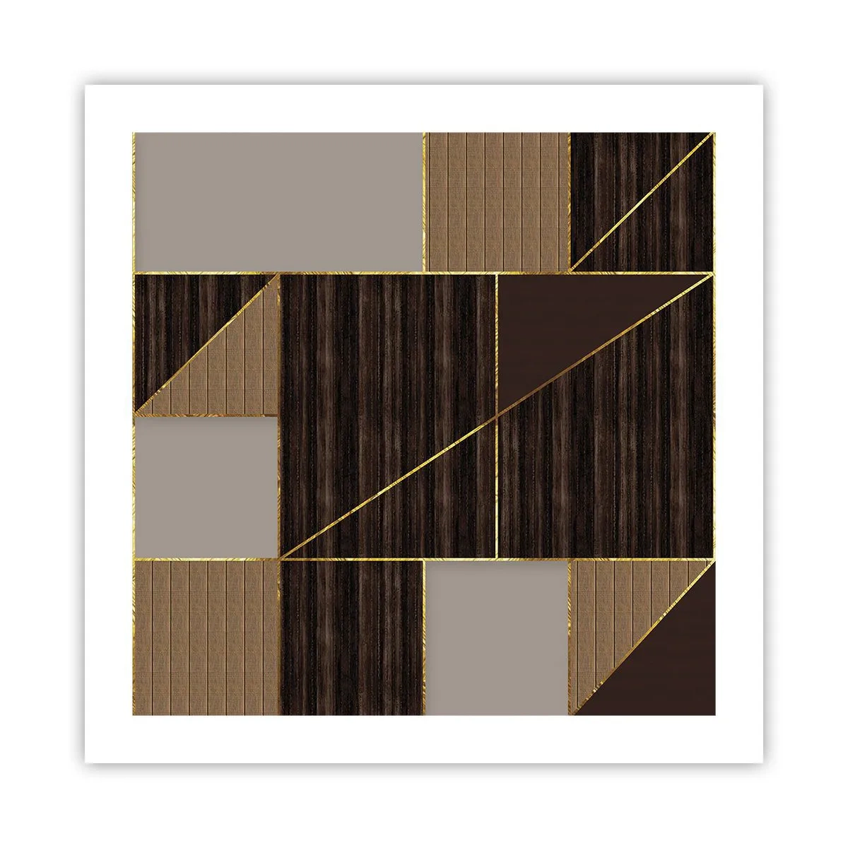 Poster - Ein Mosaik aus Braun und Gold - 50x50 cm