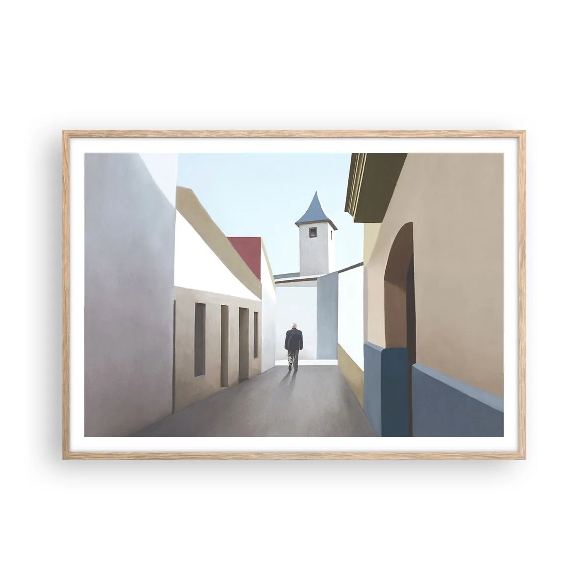 Poster in einem Rahmen aus heller Eiche - Sonniger Spaziergang - 100x70 cm