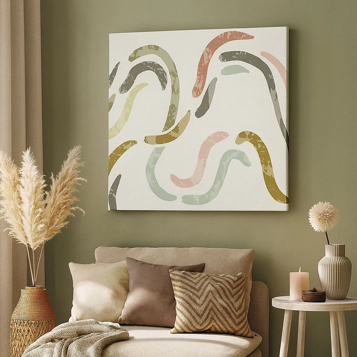 Bild auf Leinwand - Leinwandbild - Fröhlicher Tanz der Abstraktion - 30x30 cm