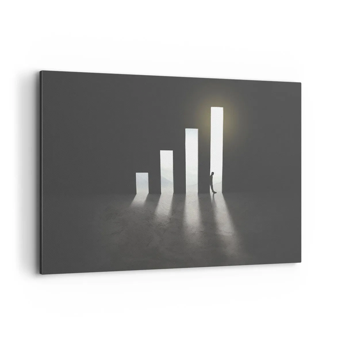 Bild auf Leinwand - Leinwandbild - Symbolisches Wachstum in Form von lichtdurchfluteten Passagen - 120x80cm - Erfolg –