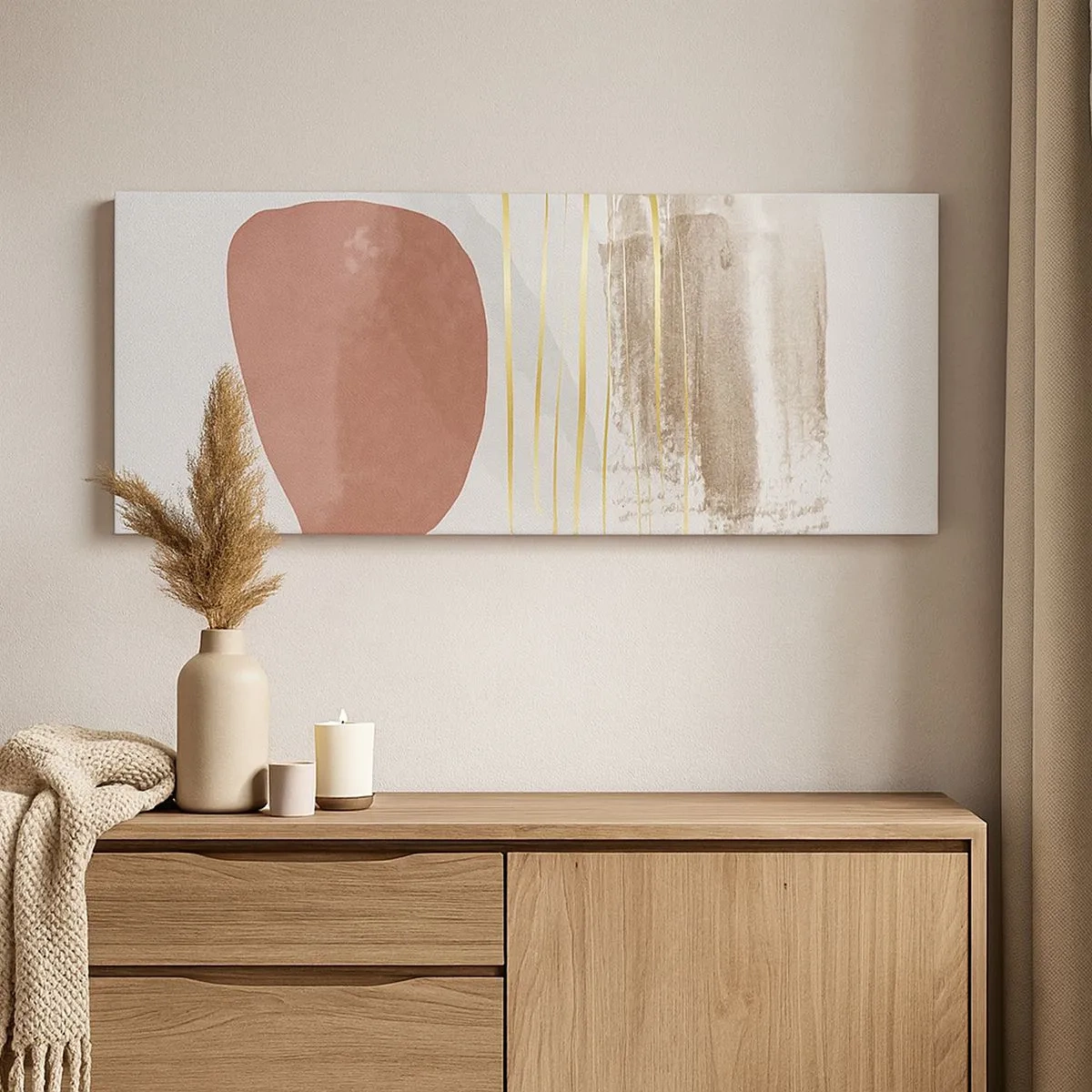 Bild auf Leinwand - Leinwandbild - Abstrakte Kolonnade - 100x40 cm