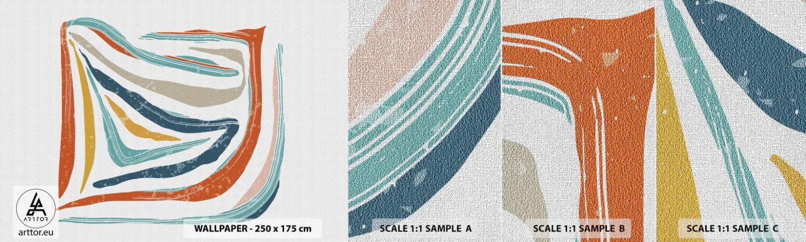 Fototapeten Muster Premium Canvas - Abstraktion mit einem freundlichen Lächeln - Boho, Stück, Modern - 100x30 cm