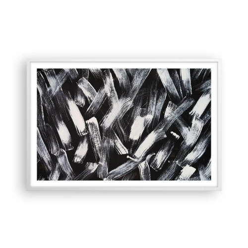 Poster in einem weißen Rahmen - Abstraktion im industriellen Geist - 91x61 cm