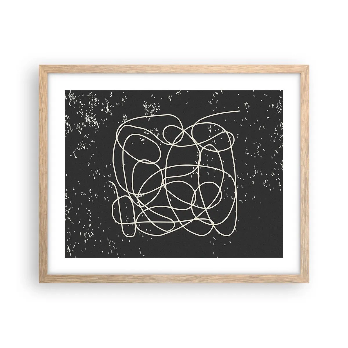 Poster in einem Rahmen aus heller Eiche - Wandernde, umherschweifende Gedanken - 50x40 cm