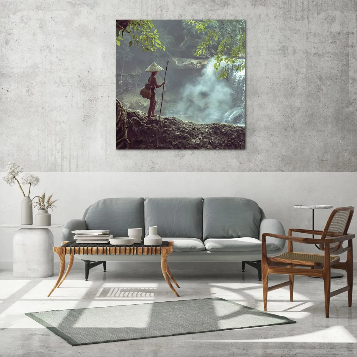 Glasbild - Bild auf glas - Befreundet mit der Natur - 70x70 cm