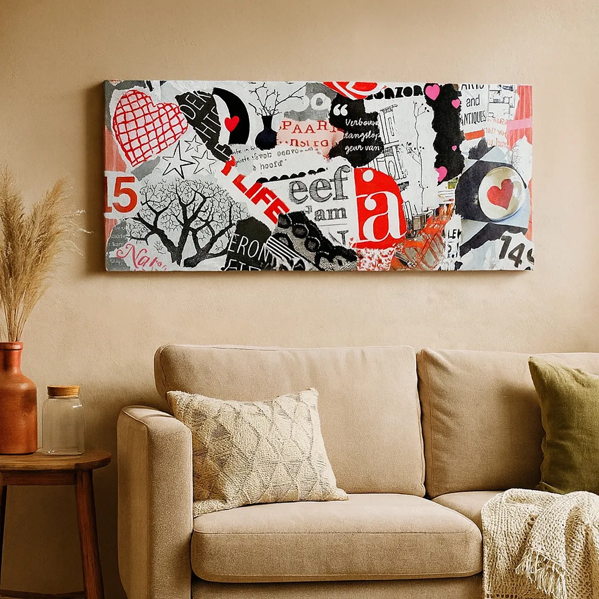 Bild auf Leinwand - Leinwandbild - Hipster-Collage - 30x30 cm