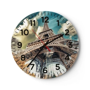 Wanduhr - Glasuhr - Und im Herbst in Paris ... - 30x30 cm