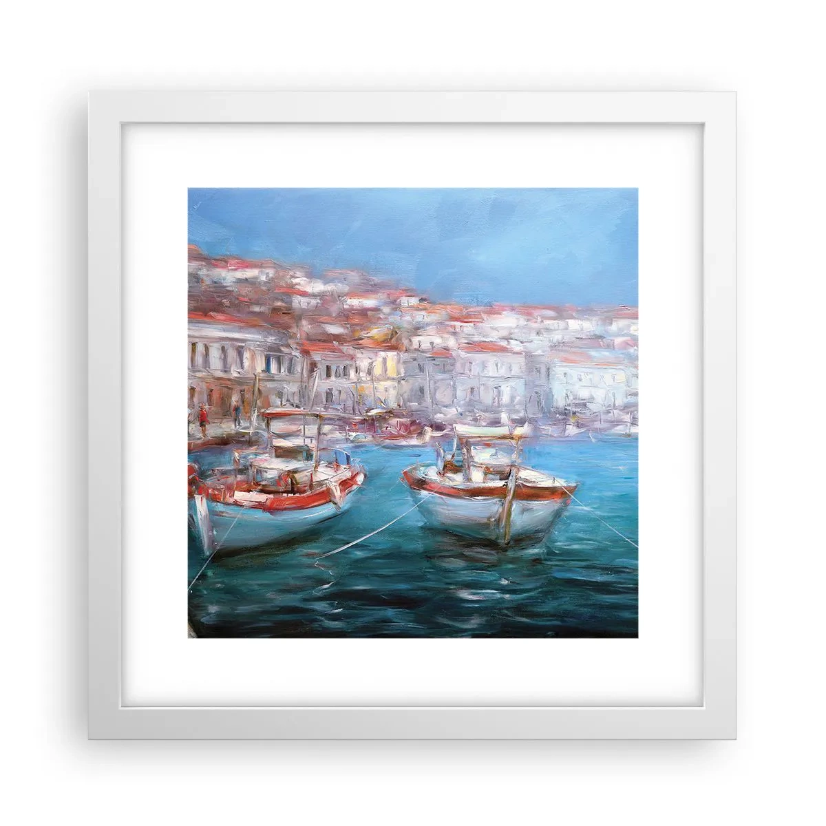 Poster in einem weißen Rahmen - Italienische Bucht - 30x30 cm