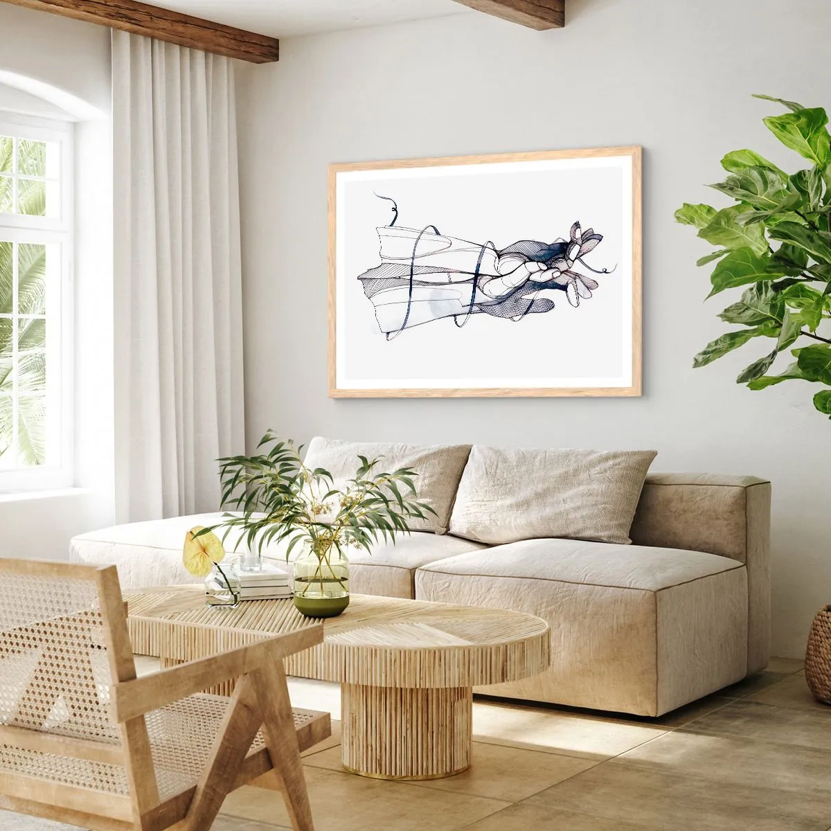 Poster in einem Rahmen aus heller Eiche - Touch-Studie - 40x30 cm