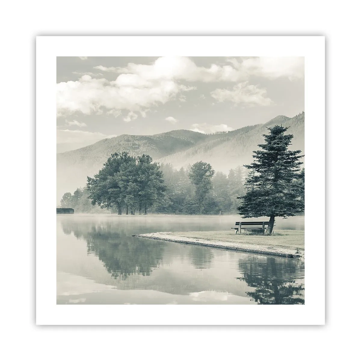 Poster - Der See schläft noch - 50x50 cm