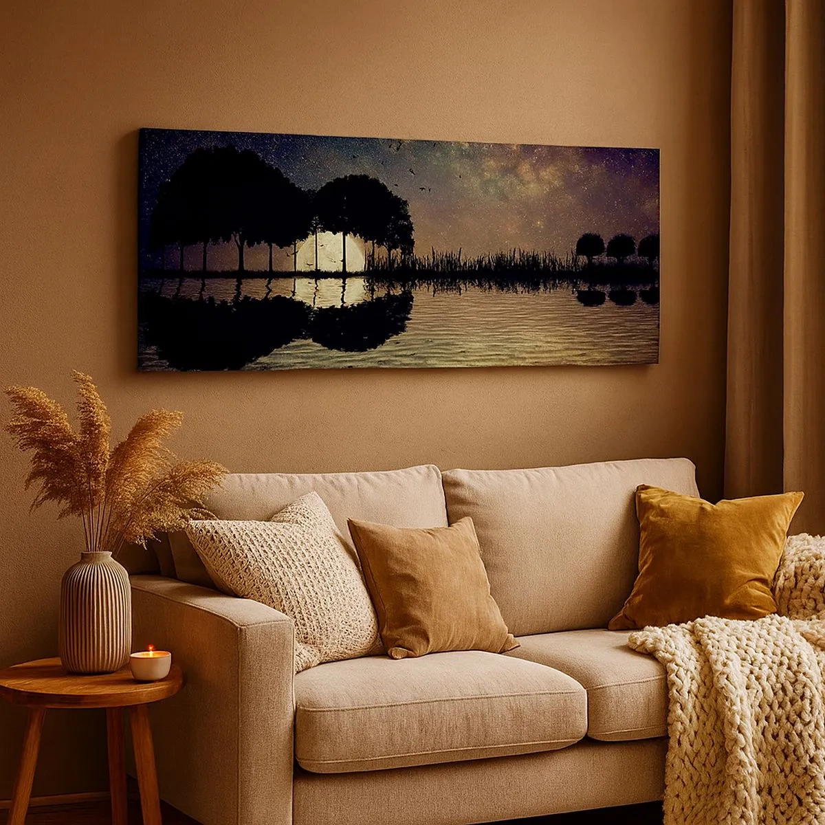 Bild auf Leinwand - Leinwandbild - Nacht am Ende der Welt - 100x40 cm