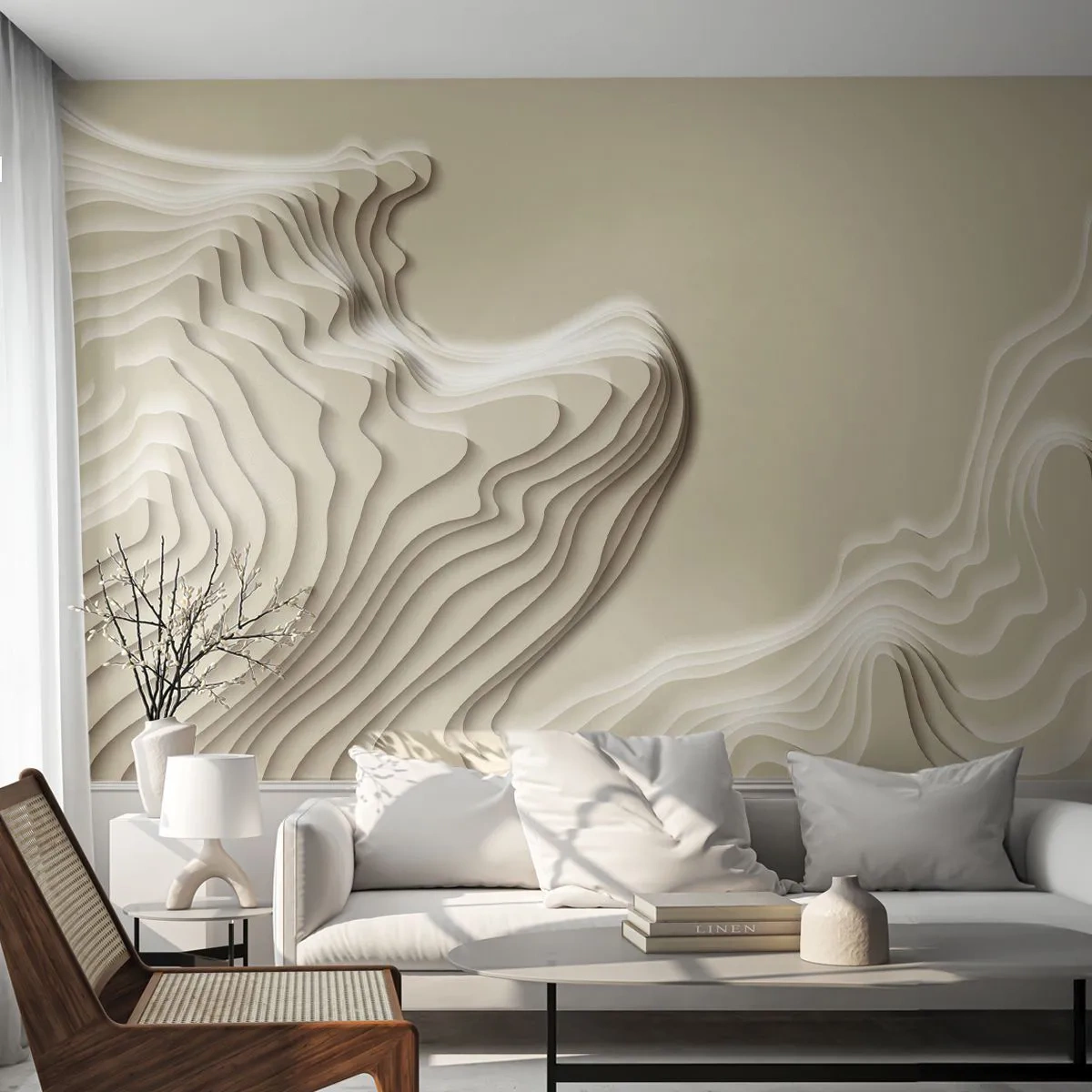 Fototapete Premium Sand - Topographie der Kunst - Abstraktion, Stück, 3D - 100x70 cm