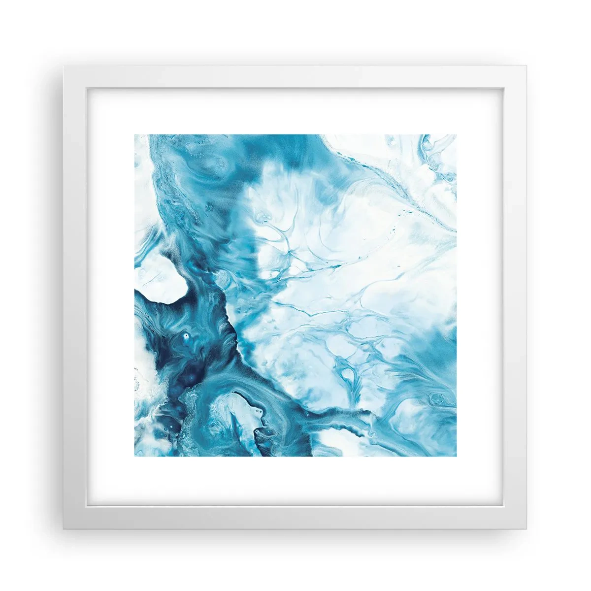 Poster in einem weißen Rahmen - Blaues Konzert - 30x30 cm