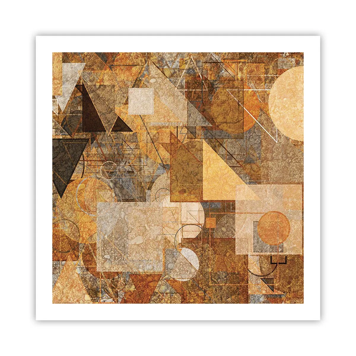 Poster - Eine kubistische Studie aus Bronze - 60x60 cm