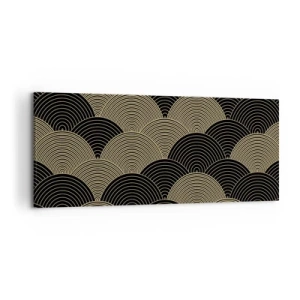 Bild auf Leinwand - Leinwandbild - Art-Deco-Muster mit Halbkreisen und goldenen Linien - 120x50cm - Einheit in der Vielfalt - Moderne Wanddekoration für Wohnzimmer und Schlafzimmer ARTTOR
