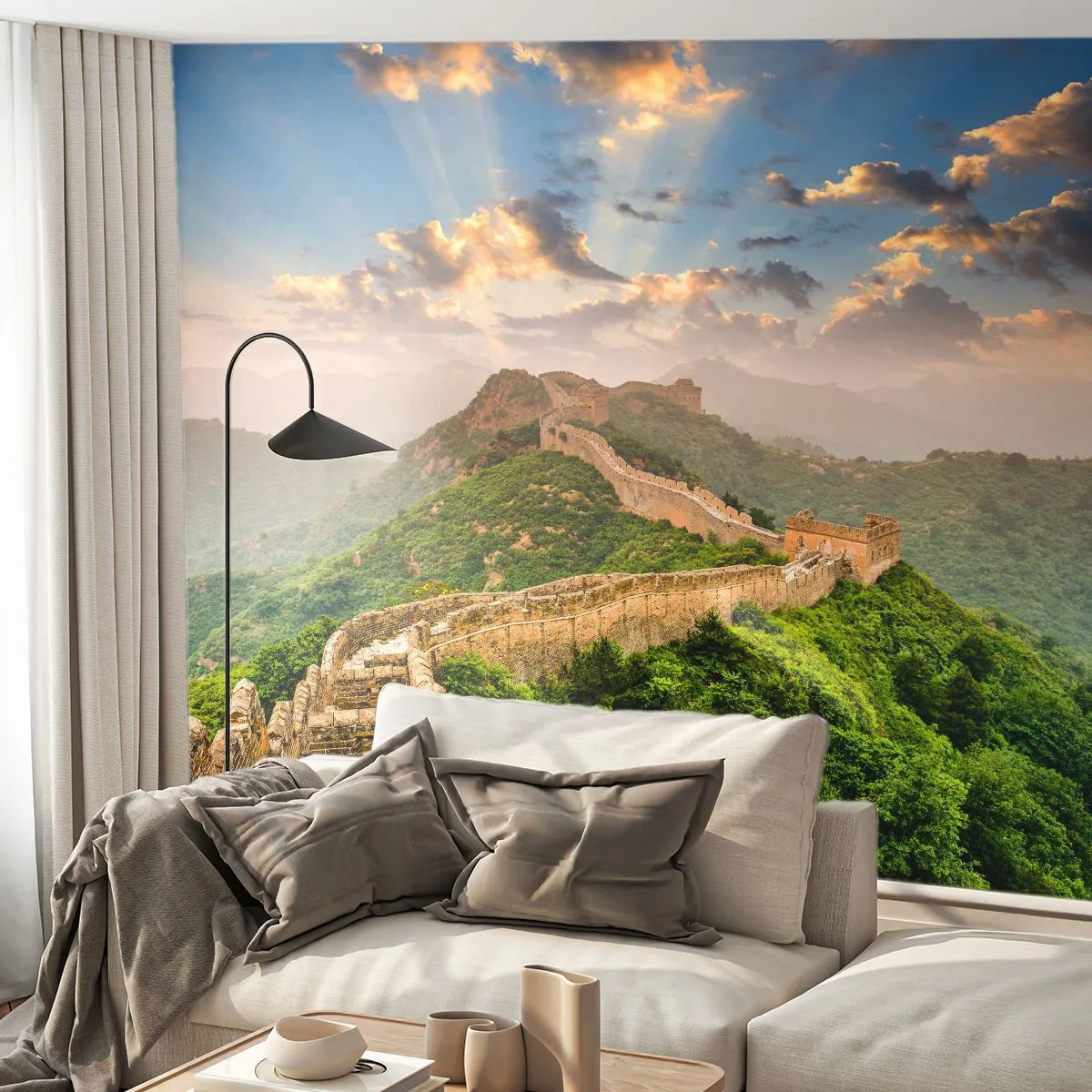 Fototapete Premium Sand - Ewige Größe - Landschaft, Die Chinesische Mauer, Asien - 100x70 cm