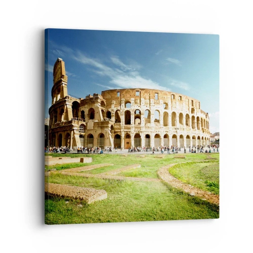 Bild auf Leinwand - Leinwandbild - Wir können immer noch das Knallen der Waffe hören - 30x30 cm