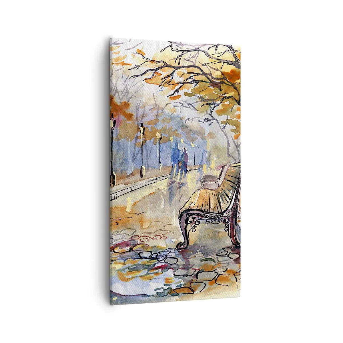 Bild auf Leinwand - Leinwandbild - Gemeinsam im Herbst wandern - 55x100 cm