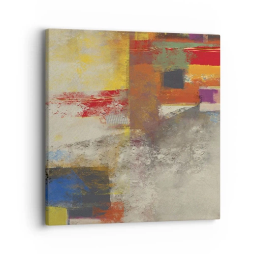 Bild auf Leinwand - Leinwandbild - Geometrie der Farben - 40x40 cm