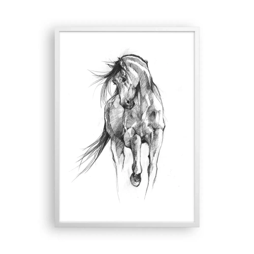 Poster in einem weißen Rahmen - Im anmutigen Trab - 50x70 cm