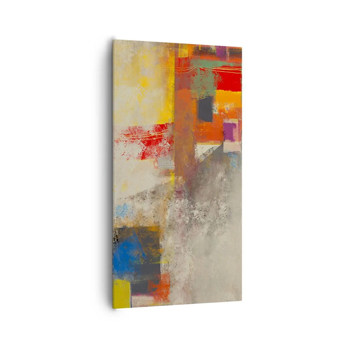 Bild auf Leinwand - Leinwandbild - Geometrie der Farben - 65x120 cm