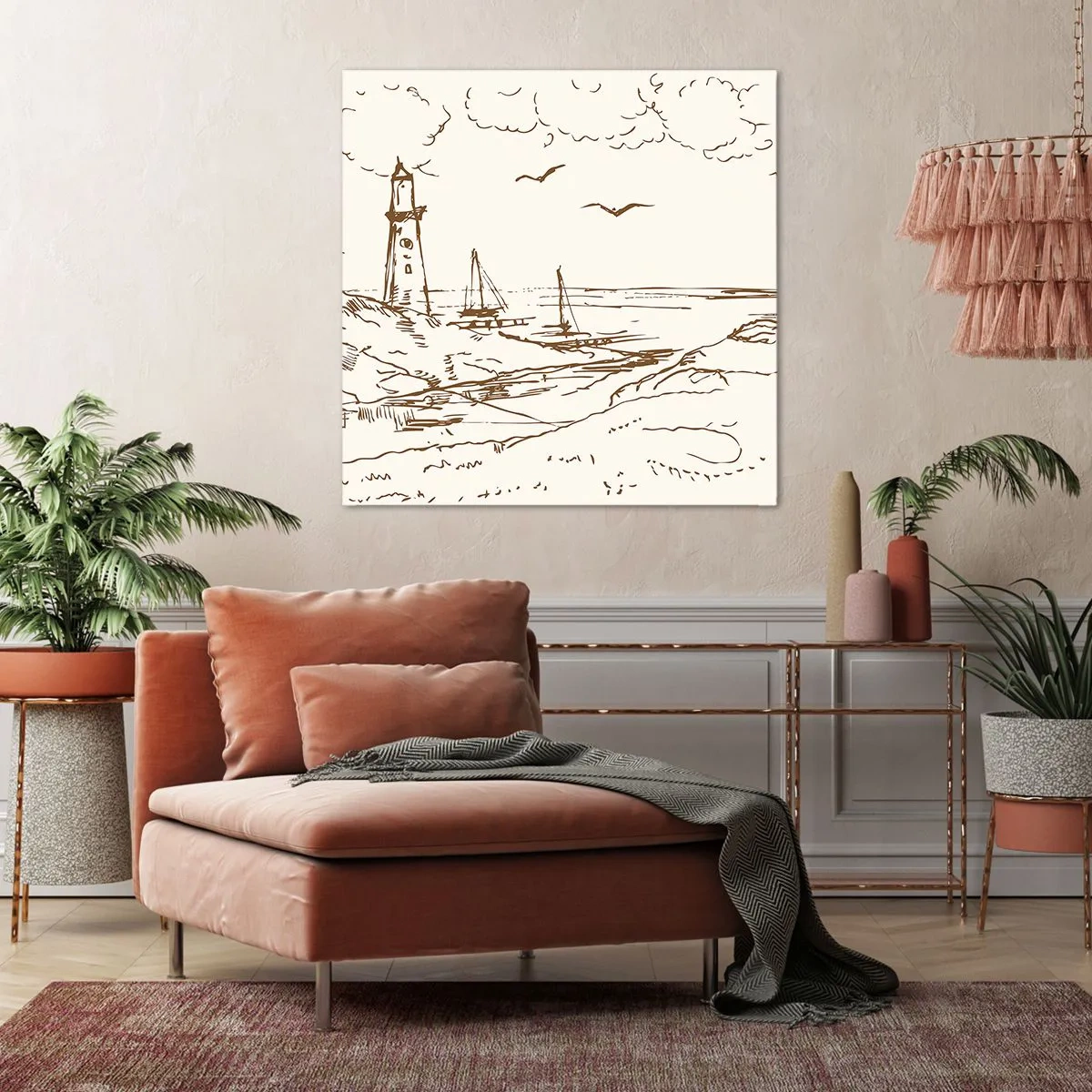 Bild auf Leinwand - Leinwandbild - Ein Überblick über die Erinnerungen an den Sommer - 40x40 cm