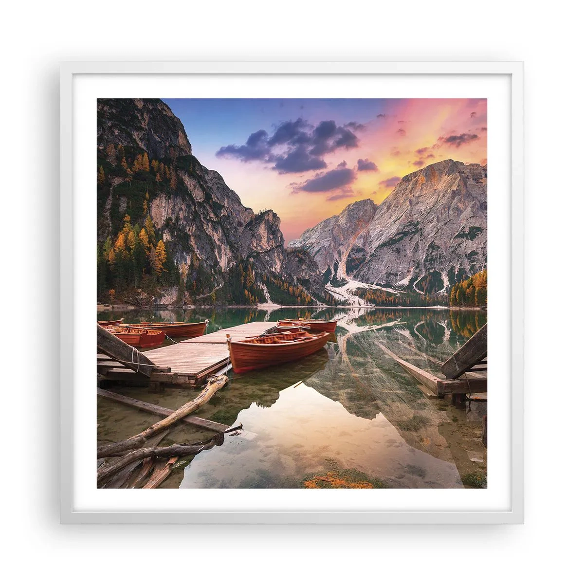 Poster in einem weißen Rahmen - Versprechen des Tages - 60x60 cm