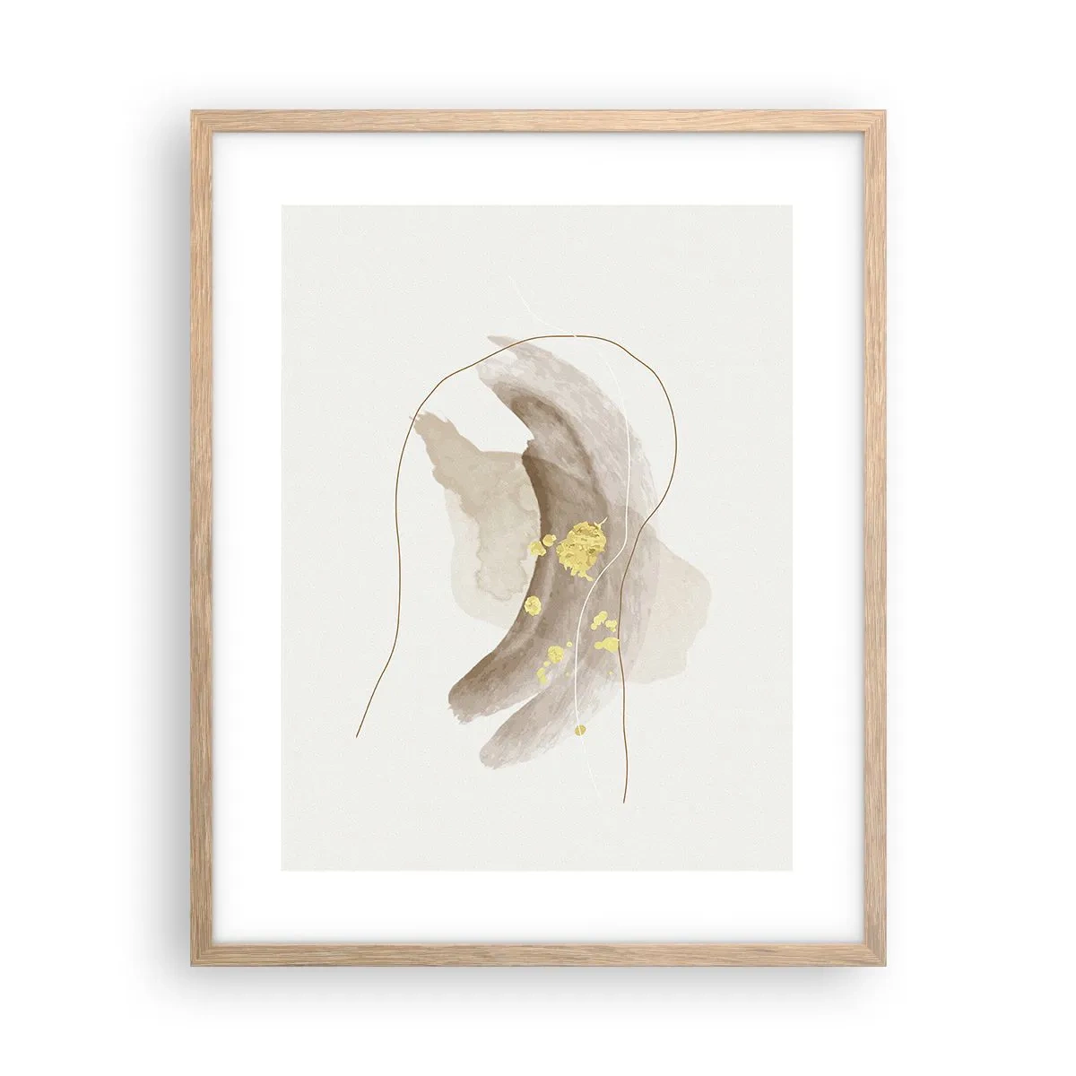 Poster in einem Rahmen aus heller Eiche - Im Weltraum begegnet - 40x50 cm