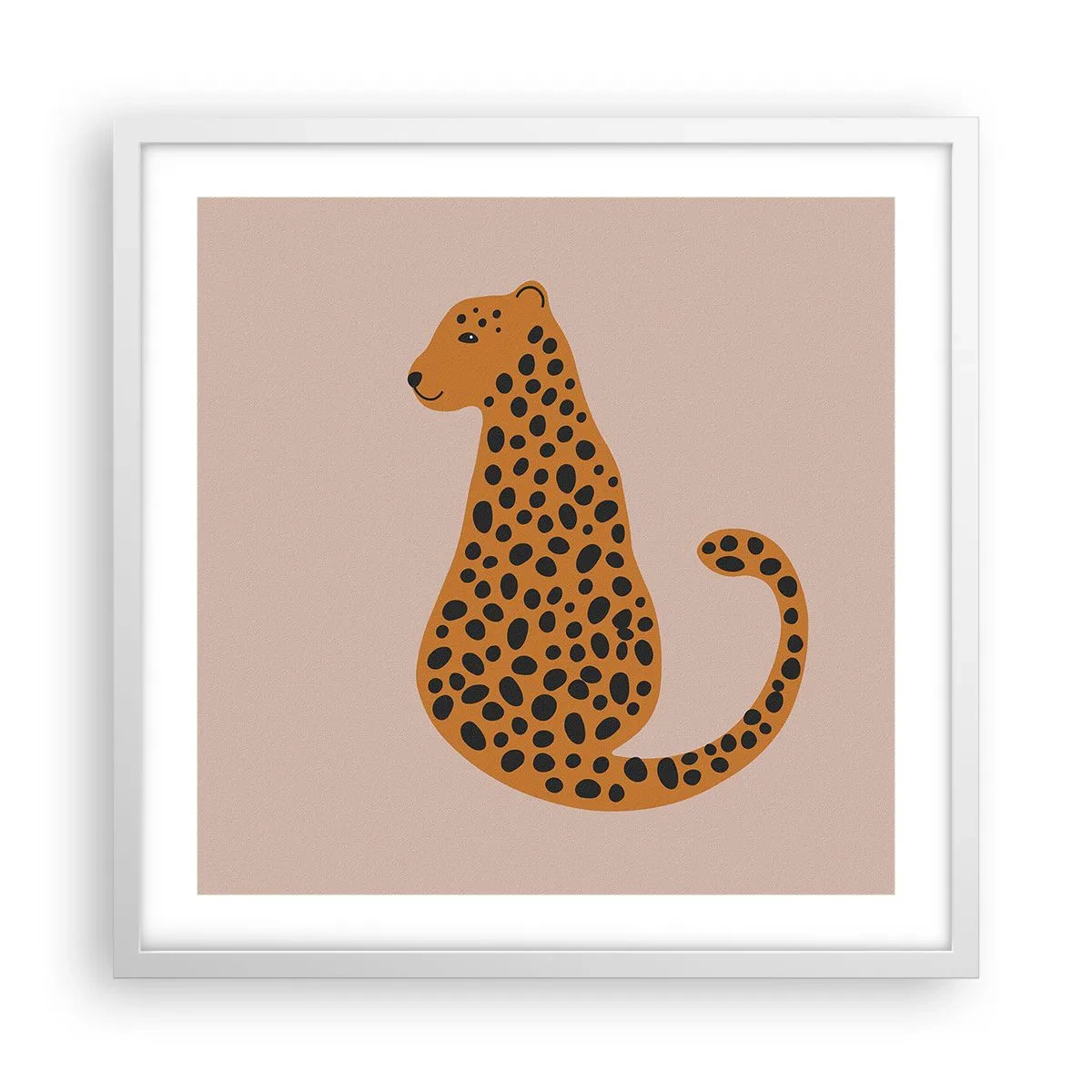 Poster in einem weißen Rahmen - Leopardenmuster ist ein modisches Muster - 50x50 cm