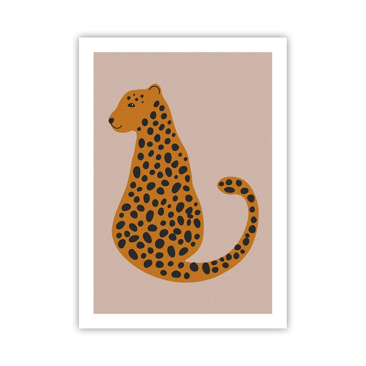 Poster - Minimalistischer Gepard auf beigem Hintergrund - 50x70cm - Leopardenmuster ist ein modisches Muster - Moderne Wanddekoration für Wohnzimmer und Schlafzimmer ARTTOR